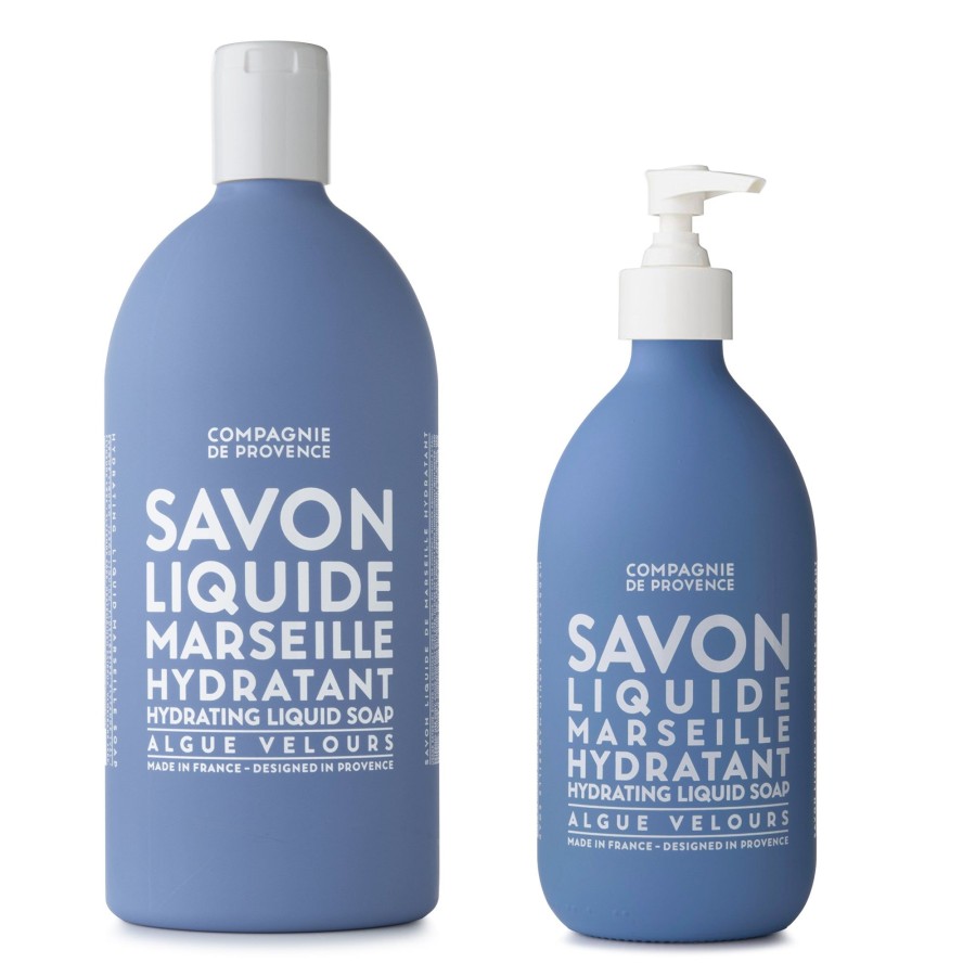 Beauty Compagnie de Provence | Hydrating Liquid Marseille Soap & Refill Set-Velvet Seaweed