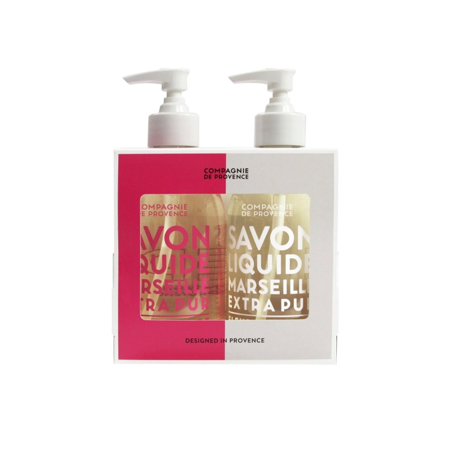 Beauty Compagnie de Provence | Liquid Marseille Soap Cotton Flower & Wild Rose Liquid Marseille Soap Duo