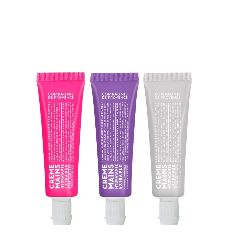 Beauty Compagnie de Provence | Floral Travel Hand Cream Trio-Rose, Cotton & Lavender