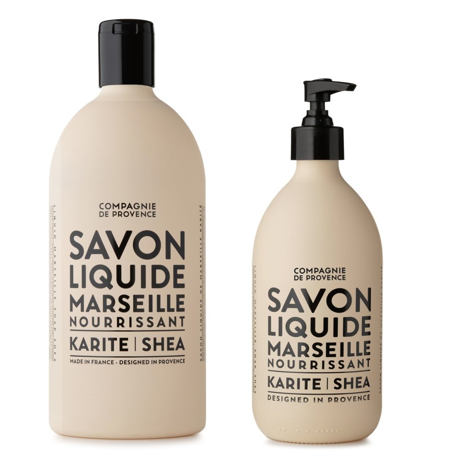 Beauty Compagnie de Provence | Liquid Marseille Soap & Refill Set-Karite (Shea Butter)