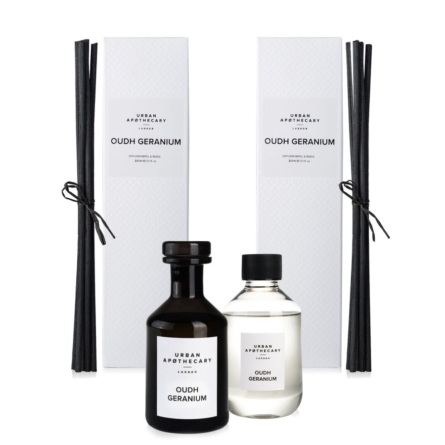 Home Urban Apothecary London | Oudh Geranium Luxury Diffuser & Refill