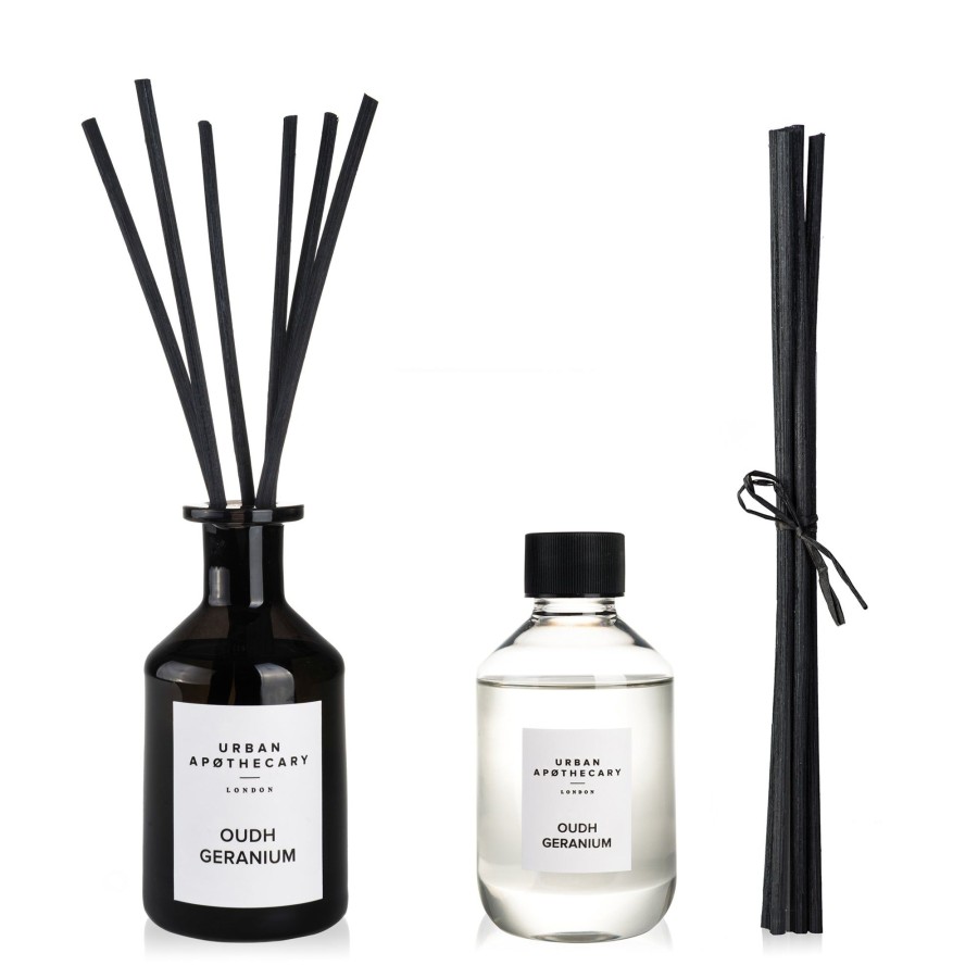 Home Urban Apothecary London | Oudh Geranium Luxury Diffuser & Refill