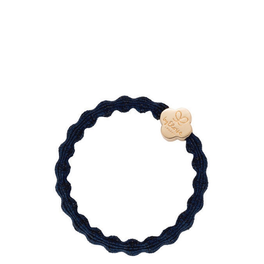 Accessories By Eloise | Metallic Gold-Quatrefoil Navy