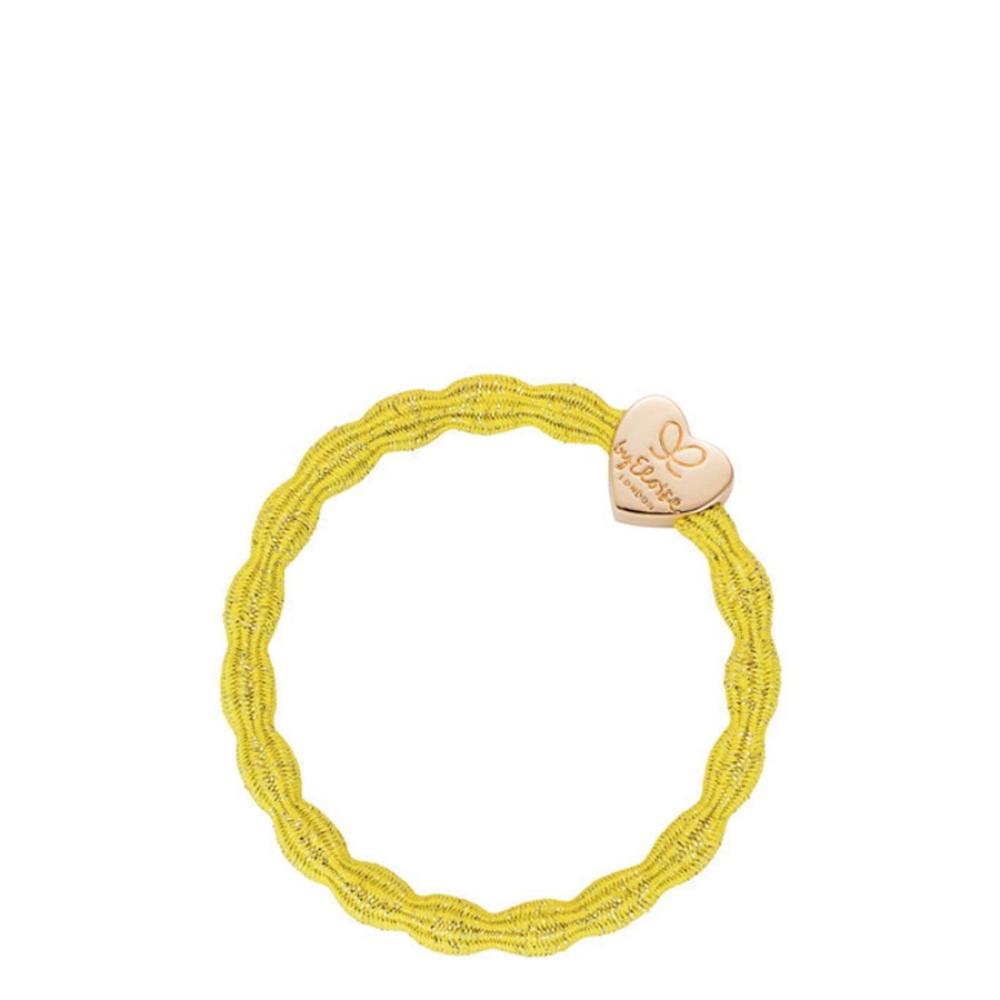 Accessories By Eloise | Metallic Gold Heart-Sunshine Yellow