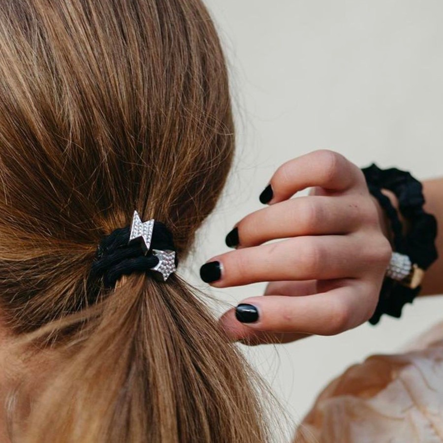 Accessories By Eloise | Silver Diamante Star-Black