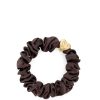 Accessories by Eloise | Silk Scrunchie Gold Heart-Mocha