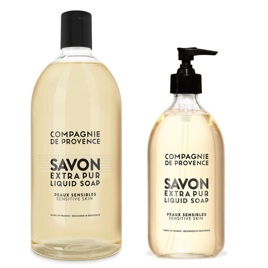 Skincare Compagnie de Provence | Liquid Marseille Soap & Refill Set-Sensitive Skin