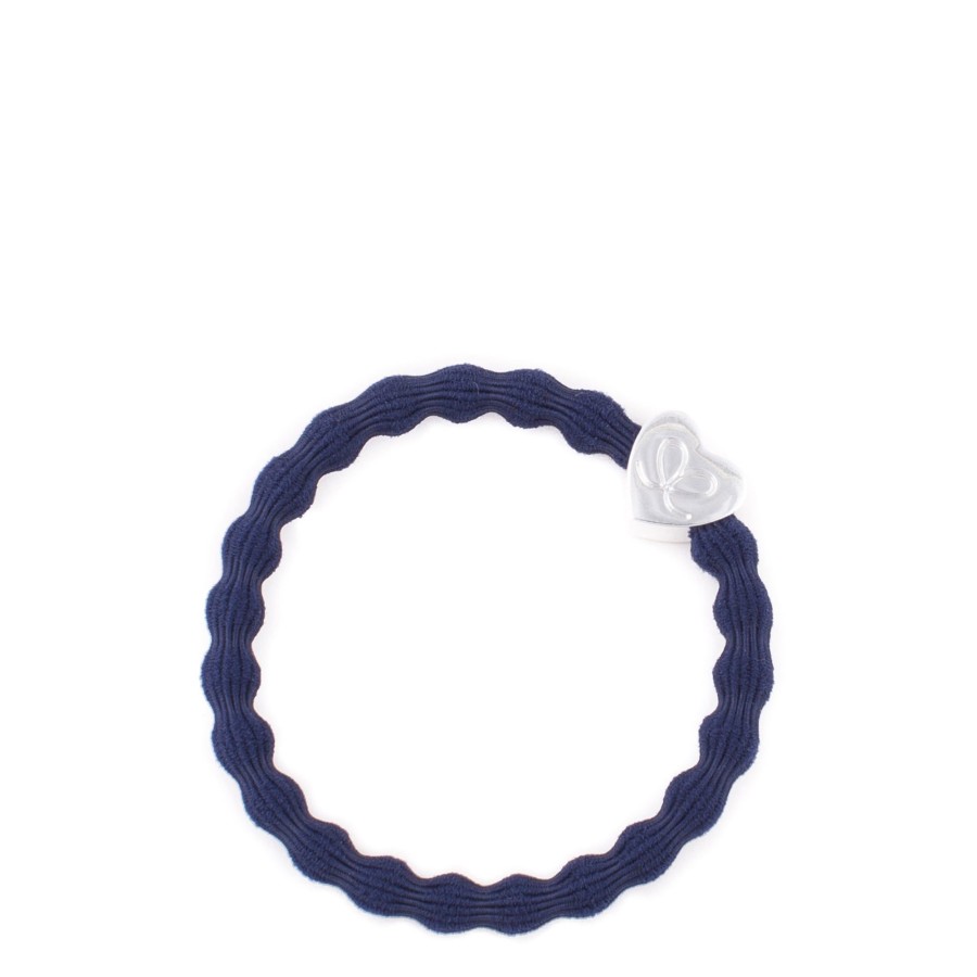 Accessories By Eloise | Silver Heart-Navy