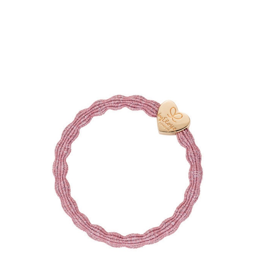 Accessories By Eloise | Metallic Gold Heart-Rose Pink