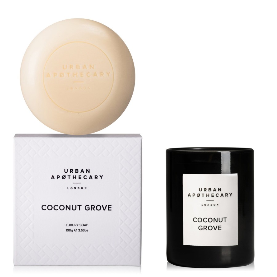 Home Urban Apothecary London | Body & Home Wanderlust Soap + Candle Gift Set, Coconut Grove