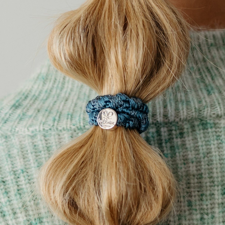 Accessories by Eloise | Woven Silver Circle-Atlantic Blue