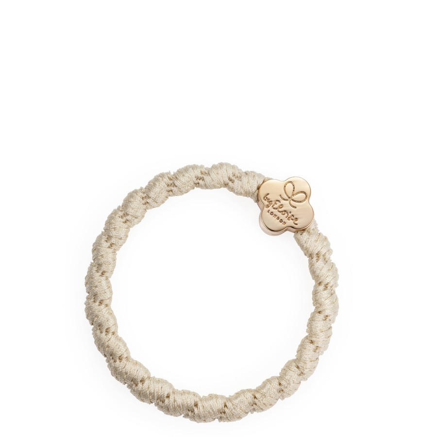 Accessories by Eloise | Woven Gold Quatrefoil-Cream White