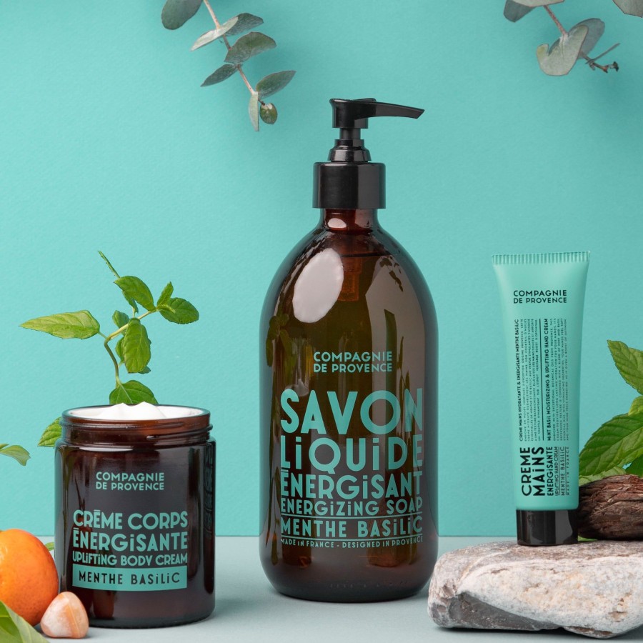 Beauty Compagnie de Provence | Uplifting Liquid Marseille Soap & Body Cream-Mint Basil Duo