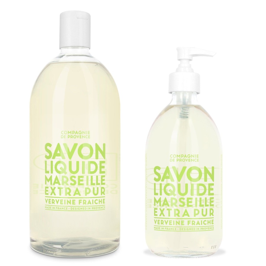 Beauty Compagnie de Provence | Liquid Marseille Soap & Refill Set-Fresh Verbena