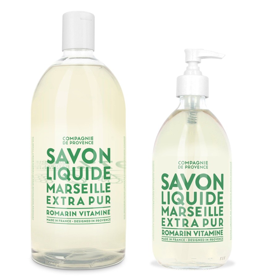 Beauty Compagnie de Provence | Liquid Marseille Soap And Refill Set-Revitalizing Rosemary