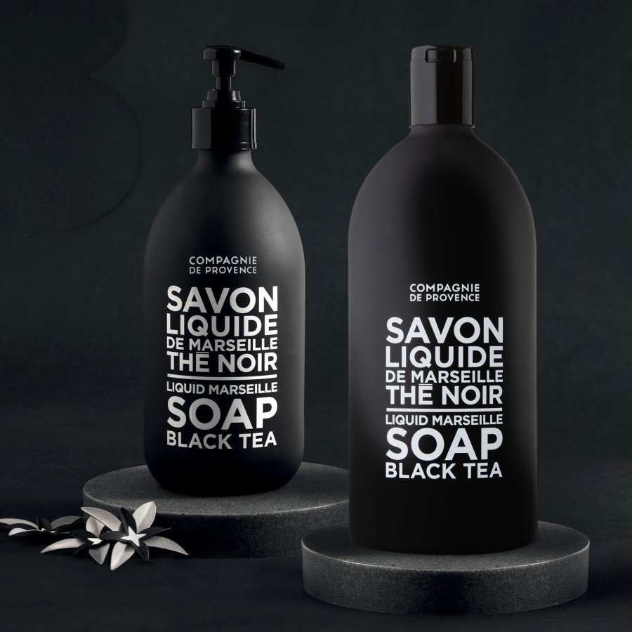 Beauty Compagnie de Provence | Liquid Marseille Soap & Refill Set-Black Tea