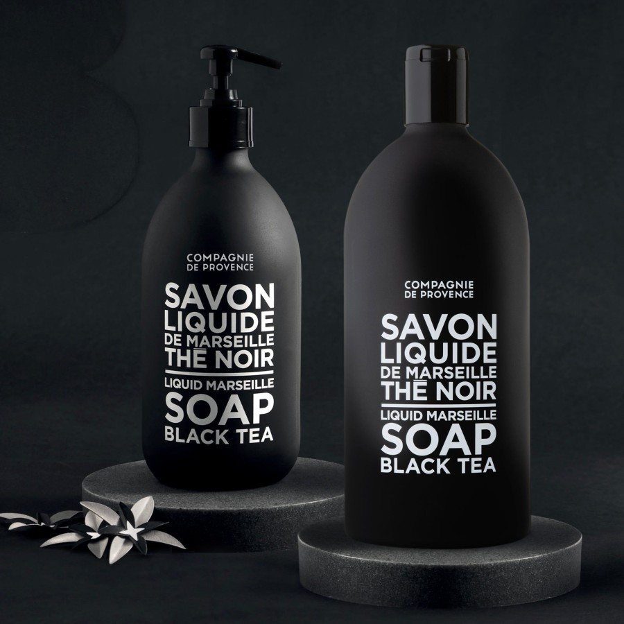 Beauty Compagnie de Provence | Liquid Marseille Soap & Refill Set-Black Tea